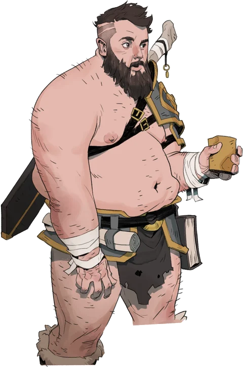 Kurtis Wiebe drawn as a barbarian